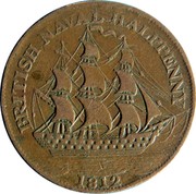 UK Halfpenny Yorkshire - British Naval 1812  BRITISH NAVAL HALFPENNY 1812 coin reverse UK Halfpenny Yorkshire - British Naval 1812  BRITISH NAVAL HALFPENNY 1812 coin reverse