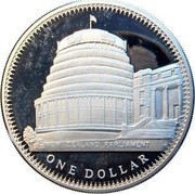 New Zealand One Dollar 25th Anniversary of the Coronation of Elizabeth II 1978 (o) Proof KM# 47a ONE DOLLAR NEW ZEALAND PARLIAMENT coin reverse New Zealand One Dollar 25th Anniversary of the Coronation of Elizabeth II 1978 (o) Proof KM# 47a ONE DOLLAR NEW ZEALAND PARLIAMENT coin reverse