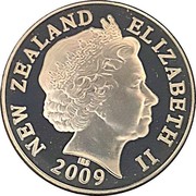 New Zealand One Dollar 75th Anniversary Reserve Bank 2009 (o) KM# 328 NEW ZEALAND ELIZABETH II 2009 IRB coin obverse New Zealand One Dollar 75th Anniversary Reserve Bank 2009 (o) KM# 328 NEW ZEALAND ELIZABETH II 2009 IRB coin obverse