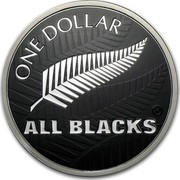 New Zealand One Dollar All Blacks Rugby) 2011 (m) KM# 343 ONE DOLLAR ALL BLACKS coin reverse New Zealand One Dollar All Blacks Rugby) 2011 (m) KM# 343 ONE DOLLAR ALL BLACKS coin reverse