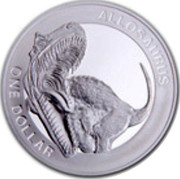 New Zealand One Dollar Allosaurus 2010 (m) Prooflike KM# 336 ALLOSAURUS ONE DOLLAR coin reverse New Zealand One Dollar Allosaurus 2010 (m) Prooflike KM# 336 ALLOSAURUS ONE DOLLAR coin reverse