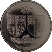New Zealand One Dollar Diamond Wedding Anniversary 2007 (m) KM# 302 DIAMOND WEDDING ANNIVERSARY ONE DOLLAR coin reverse New Zealand One Dollar Diamond Wedding Anniversary 2007 (m) KM# 302 DIAMOND WEDDING ANNIVERSARY ONE DOLLAR coin reverse