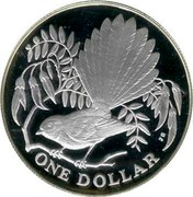 New Zealand One Dollar Fantail bird 1980 (l) Proof KM# 49a ONE DOLLAR JB coin reverse New Zealand One Dollar Fantail bird 1980 (l) Proof KM# 49a ONE DOLLAR JB coin reverse