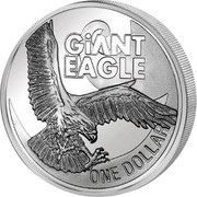 New Zealand One Dollar Giant Eagle 2009 (m) Prooflike KM# 324 GIANT EAGLE ONE DOLLAR coin reverse New Zealand One Dollar Giant Eagle 2009 (m) Prooflike KM# 324 GIANT EAGLE ONE DOLLAR coin reverse