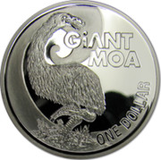 New Zealand One Dollar Giant Moa 2009 (m) Prooflike KM# 325 GIANT MOA ONE DOLLAR coin reverse New Zealand One Dollar Giant Moa 2009 (m) Prooflike KM# 325 GIANT MOA ONE DOLLAR coin reverse