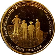 New Zealand One Dollar Gold Rushes - West Coast 2006 (w) KM# 293 NEW ZEALAND GOLD RUSHES ∙ WEST COAST ONE DOLLAR coin reverse