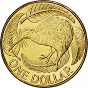 New Zealand One Dollar Kiwi 2005 (c) Proof KM# 120 ONE DOLLAR coin reverse