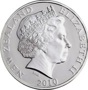New Zealand One Dollar Moanasaurus 2010 (m) Prooflike KM# 339 NEW ZEALAND ELIZABETH II 2010 IRB coin obverse New Zealand One Dollar Moanasaurus 2010 (m) Prooflike KM# 339 NEW ZEALAND ELIZABETH II 2010 IRB coin obverse