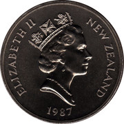 New Zealand One Dollar National Parks Centennial 1987 (l) KM# 65 ELIZABETH II NEW ZEALAND 1987 RDM coin obverse New Zealand One Dollar National Parks Centennial 1987 (l) KM# 65 ELIZABETH II NEW ZEALAND 1987 RDM coin obverse
