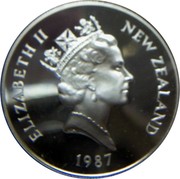 New Zealand One Dollar National Parks Centennial 1987 (l) Proof KM# 65a ELIZABETH II NEW ZEALAND 1987 RDM coin obverse New Zealand One Dollar National Parks Centennial 1987 (l) Proof KM# 65a ELIZABETH II NEW ZEALAND 1987 RDM coin obverse