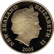 New Zealand One Dollar Rowi Kiwi 2005 (w) KM# 276 NEW ZEALAND ELIZABETH II 2005 IRB coin obverse New Zealand One Dollar Rowi Kiwi 2005 (w) KM# 276 NEW ZEALAND ELIZABETH II 2005 IRB coin obverse