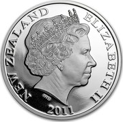 New Zealand One Dollar Webb Ellis Cup 2011 (m) Proof KM# 346 NEW ZEALAND ELIZABETH II 2011 IRB coin obverse New Zealand One Dollar Webb Ellis Cup 2011 (m) Proof KM# 346 NEW ZEALAND ELIZABETH II 2011 IRB coin obverse