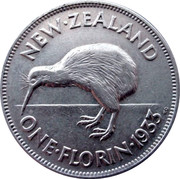 New Zealand One Florin George V 1933 KM# 4 NEW∙ZEALAND ONE∙FLORIN∙*YEAR* KG coin reverse New Zealand One Florin George V 1933 KM# 4 NEW∙ZEALAND ONE∙FLORIN∙*YEAR* KG coin reverse