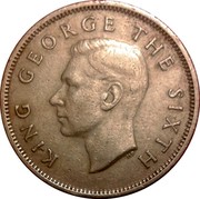 New Zealand One Florin George VI 1950 KM# 18 KING GEORGE THE SIXTH HP coin obverse New Zealand One Florin George VI 1950 KM# 18 KING GEORGE THE SIXTH HP coin obverse