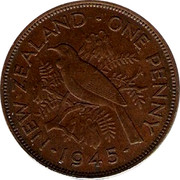 New Zealand One Penny 1945 Struck in error by the Royal Mint on Great Britain blanks KM# 13a Pre-Decimal coins NEW ZEALAND∙ONE PENNY ∙1945∙ coin reverse New Zealand One Penny 1945 Struck in error by the Royal Mint on Great Britain blanks KM# 13a Pre-Decimal coins NEW ZEALAND∙ONE PENNY ∙1945∙ coin reverse