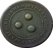 UK One Penny Bilston - James Atherton 1813  PAYABLE BY JAMES ATHERTON ∙ BILSTON ∙ coin obverse