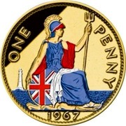 UK One Penny (Britannia (Colorized)) ONE PENNY *YEAR* coin reverse UK One Penny (Britannia (Colorized)) ONE PENNY *YEAR* coin reverse