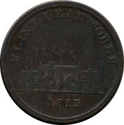 UK One Penny Flint Lead Works 1813  FLINT LEAD WORKS 1813 coin obverse