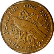 New Zealand One Penny (George VI) KM# 21 NEW ZEALAND∙ONE PENNY ∙*YEAR*∙ coin reverse New Zealand One Penny (George VI) KM# 21 NEW ZEALAND∙ONE PENNY ∙*YEAR*∙ coin reverse