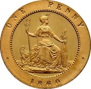 UK One Penny Joseph Moore Victoria Pattern 1860 ONE PENNY 1860 coin reverse UK One Penny Joseph Moore Victoria Pattern 1860 ONE PENNY 1860 coin reverse