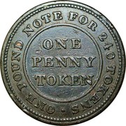 UK One Penny Montgomeryshire - Glanclywedog Factory 1813  ONE POUND NOTE FOR 240 TOKENS ∙ ONE PENNY TOKEN coin reverse