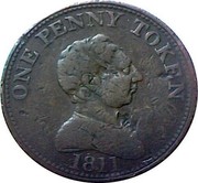UK One Penny Staffordshire - Bilston 1811  ONE PENNY TOKEN 1811 coin obverse UK One Penny Staffordshire - Bilston 1811  ONE PENNY TOKEN 1811 coin obverse