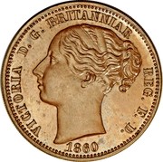 UK One Penny Victoria Pattern 1860 Proof KM# Pn60 VICTORIA D.G.BRITANNIAR REG.F.D. coin obverse UK One Penny Victoria Pattern 1860 Proof KM# Pn60 VICTORIA D.G.BRITANNIAR REG.F.D. coin obverse