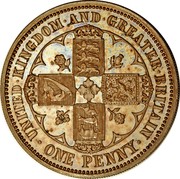 UK One Penny Victoria Pattern 1860 Proof KM# Pn60 UNITED.KINGDOM.AND.GREATER.BRITAIN. ONE PENNY coin reverse UK One Penny Victoria Pattern 1860 Proof KM# Pn60 UNITED.KINGDOM.AND.GREATER.BRITAIN. ONE PENNY coin reverse