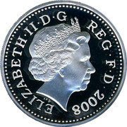 UK One Pound British Royal Arms 2008 Proof ELIZABETH II D G REG F D 2008 IRB coin obverse