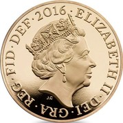 UK One Pound Last Round Pound 2016 Proof 2016 ELIZABETH II DEI GRA REG FID DEF J.C coin obverse