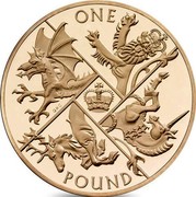 UK One Pound Last Round Pound 2016 Proof ONE POUND GKC coin reverse