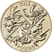 UK One Pound Last Round Pound 2016  ONE POUND coin reverse