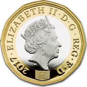 UK One Pound Nations of the Crown 2017 2017 ELIZABETH II D G REG F D J.C coin obverse UK One Pound Nations of the Crown 2017 2017 ELIZABETH II D G REG F D J.C coin obverse