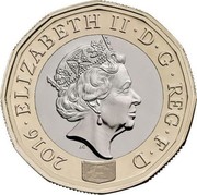 UK One Pound Nations of the Crown 2017 2017 ELIZABETH II D G REG F D J.C coin obverse UK One Pound Nations of the Crown 2017 2017 ELIZABETH II D G REG F D J.C coin obverse