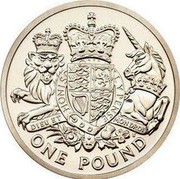 UK One Pound Royal Arms 2015 Proof KM# 1341 HONI SOIT QUI MAL Y PENSE DIEU ET MON DROIT ONE POUND coin reverse UK One Pound Royal Arms 2015 Proof KM# 1341 HONI SOIT QUI MAL Y PENSE DIEU ET MON DROIT ONE POUND coin reverse