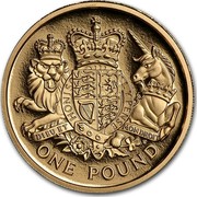UK One Pound Royal Arms 2015 Proof KM# 1341b HONI SOIT QUI MAL Y PENSE DIEU ET MON DROIT ONE POUND coin reverse UK One Pound Royal Arms 2015 Proof KM# 1341b HONI SOIT QUI MAL Y PENSE DIEU ET MON DROIT ONE POUND coin reverse