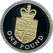 UK One Pound Royal Shield of Arms 2008 Proof ONE POUND coin reverse