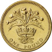 UK One Pound Scottish Thistle 1984 Proof KM# 934 ONE POUND coin reverse UK One Pound Scottish Thistle 1984 Proof KM# 934 ONE POUND coin reverse
