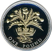 UK One Pound Scottish Thistle 2008 Proof ONE POUND coin reverse