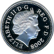 UK One Pound Three Lions of England 2008 Proof ELIZABETH II D G REG F D 2008 IRB coin obverse
