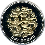 UK One Pound Three Lions of England 2008 Proof ONE POUND coin reverse