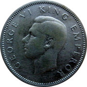 New Zealand One Shilling George VI 1946 KM# 9 GEORGE VI KING EMPEROR HP coin obverse New Zealand One Shilling George VI 1946 KM# 9 GEORGE VI KING EMPEROR HP coin obverse
