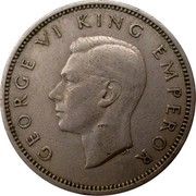 New Zealand One Shilling George VI 1947 KM# 9a GEORGE VI KING EMPEROR HP coin obverse New Zealand One Shilling George VI 1947 KM# 9a GEORGE VI KING EMPEROR HP coin obverse