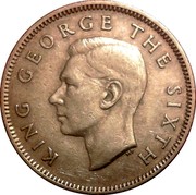 New Zealand One Shilling George VI 1951 KM# 17 KING GEORGE THE SIXTH HP coin obverse New Zealand One Shilling George VI 1951 KM# 17 KING GEORGE THE SIXTH HP coin obverse