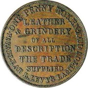 New Zealand Penny (1860-1869) KM# Tn39.2 Trade Tokens ONE PENNY TOKEN PAYABLE AT L. LEVY'S LAMBTON QUAY LEATHER & GRINDERY OF ALL DESCRIPTION THE TRADE SUPPLIED coin reverse New Zealand Penny (1860-1869) KM# Tn39.2 Trade Tokens ONE PENNY TOKEN PAYABLE AT L. LEVY'S LAMBTON QUAY LEATHER & GRINDERY OF ALL DESCRIPTION THE TRADE SUPPLIED coin reverse