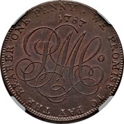 UK Penny (Anglesey - Parys Mines Co. / Druid) WE PROMISE TO PAY THE BEARER ONE PENNY coin reverse UK Penny (Anglesey - Parys Mines Co. / Druid) WE PROMISE TO PAY THE BEARER ONE PENNY coin reverse