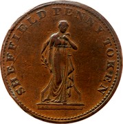 UK Penny Overseers Of The Poor 1815  SHEFFIELD PENNY TOKEN coin obverse UK Penny Overseers Of The Poor 1815  SHEFFIELD PENNY TOKEN coin obverse