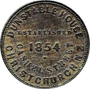 New Zealand Penny Pratt William - Christchurch (1864-1870) KM# Tn60 DUNSTABLE HOUSE ESTABLISHED 1854 CASHEL STREET CHRISTCHURCH coin reverse New Zealand Penny Pratt William - Christchurch (1864-1870) KM# Tn60 DUNSTABLE HOUSE ESTABLISHED 1854 CASHEL STREET CHRISTCHURCH coin reverse