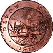 UK Penny Tavistock - Devon Mines 1811  DEVON MINES 1811 coin obverse UK Penny Tavistock - Devon Mines 1811  DEVON MINES 1811 coin obverse