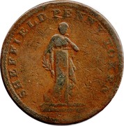UK Penny Token Sheffield Overseers Of The Poor 1813  SHEFFIELD PENNY TOKEN coin obverse